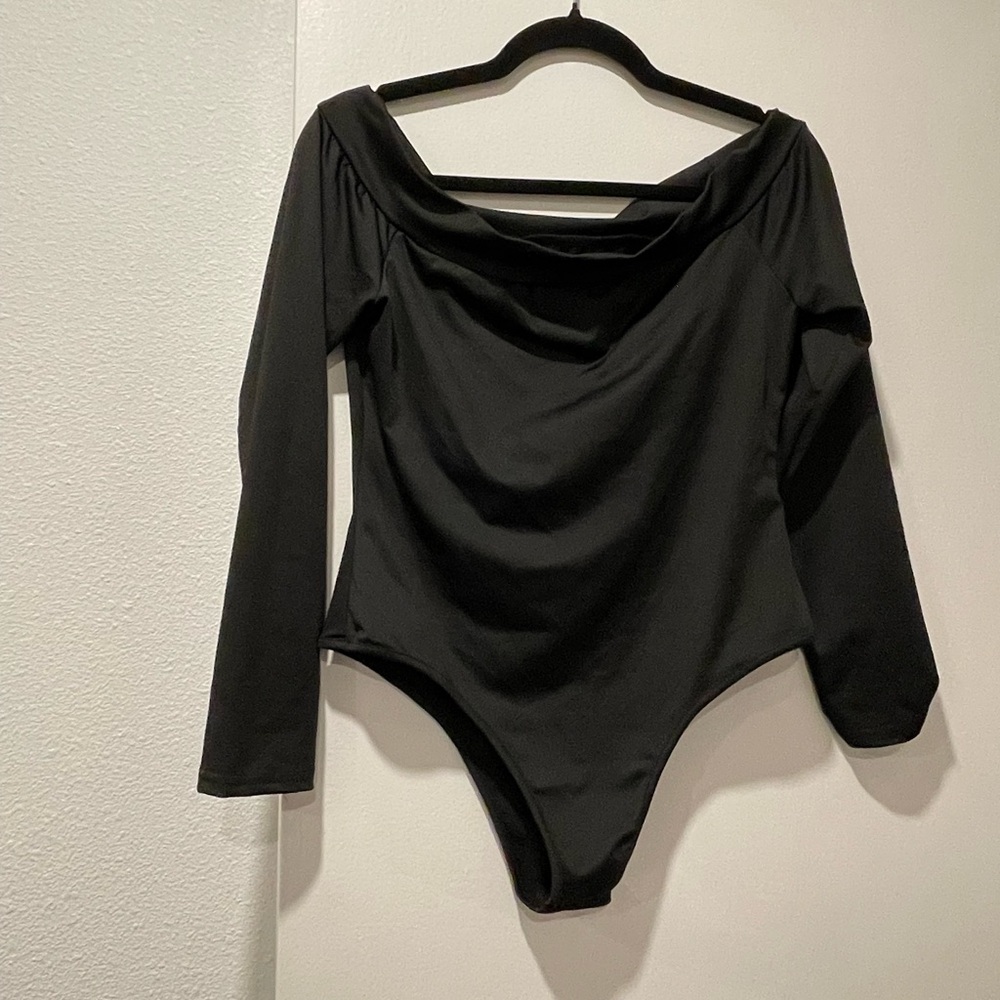 Elegant Black Off-Shoulder Bodysuit